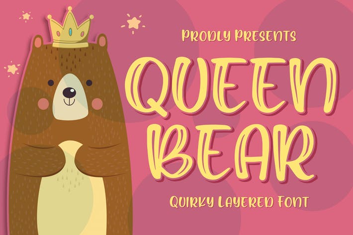Queen Bear - Quirky Layered Font
