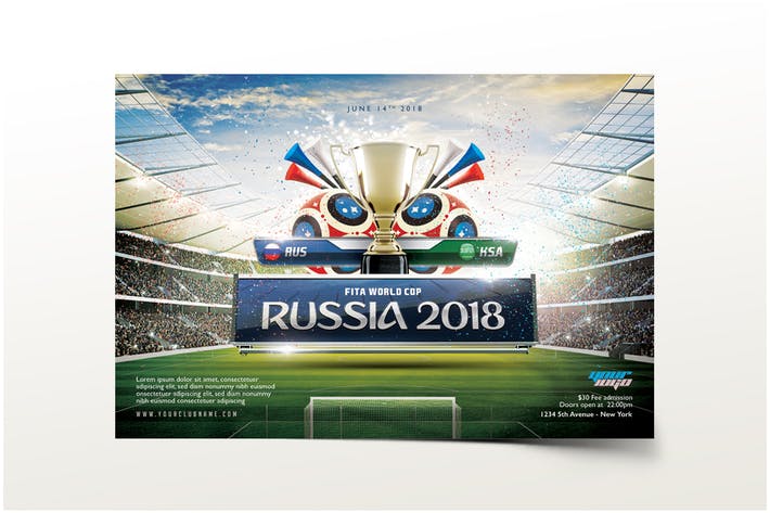 Russia 2018 Flyer Template