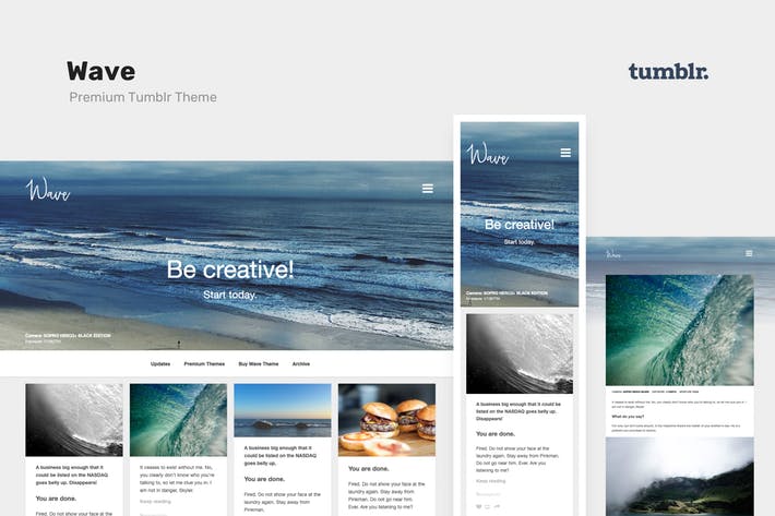 Wave | Grid-based, Portfolio Tumblr Theme