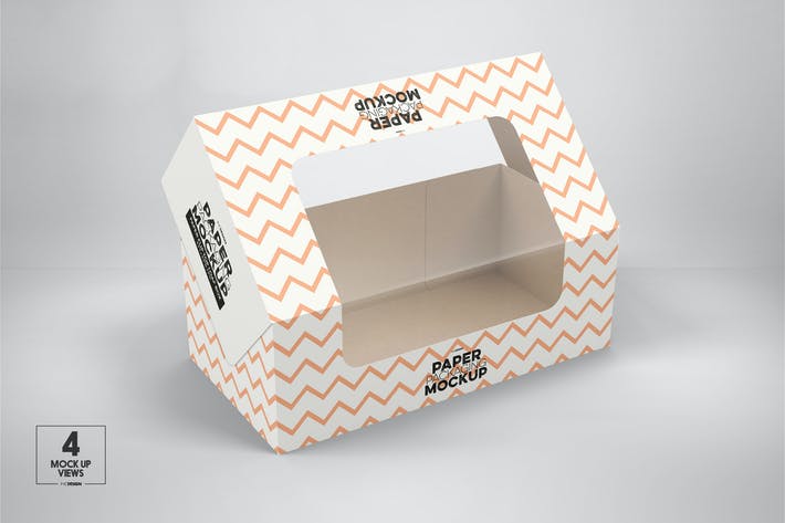 Paper Flip Top Loaf Box with Window Packaging Mock