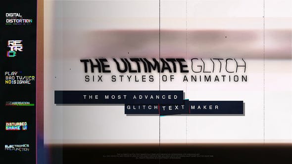 70 Glitch Title Animation Presets Pack | Glitch Text Maker
