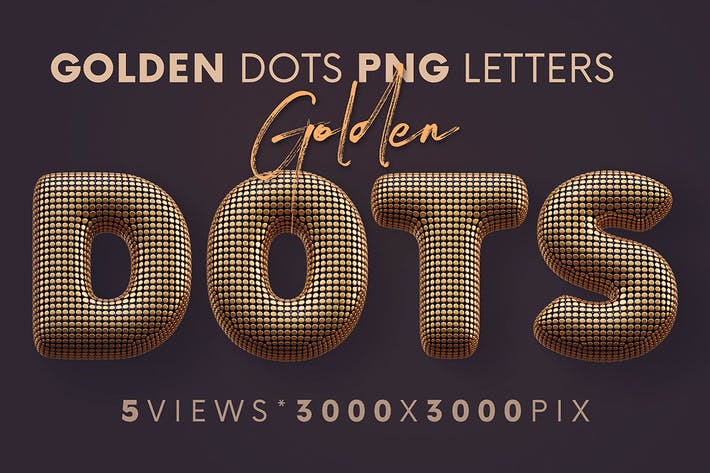Golden Dots - 3D Lettering