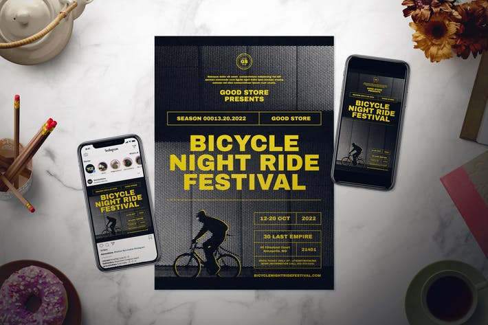 Bicycle Event Flyer Set