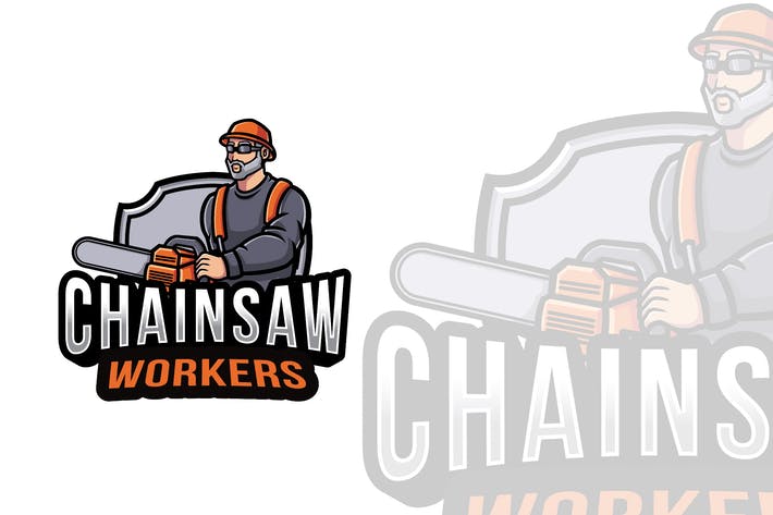 Chainsaw Workers Logo Template