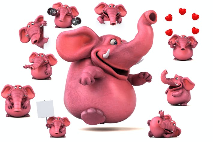 10 fun pink Elephants !