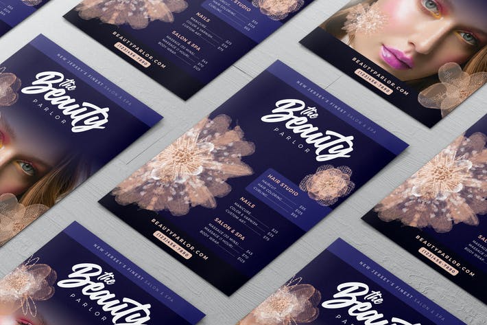 Beauty Salon Flyers for Hairdresser, Nails, & Spa