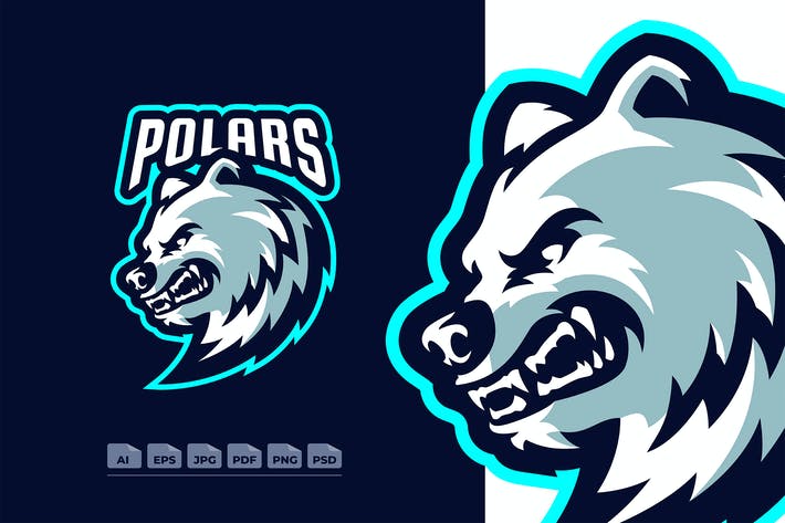Polar Bear Esport and Mascot Logo