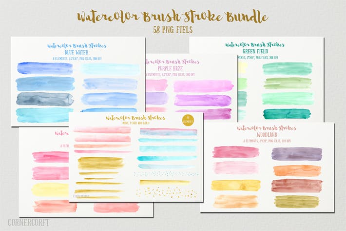 Watercolor Brush Stroke Bundle