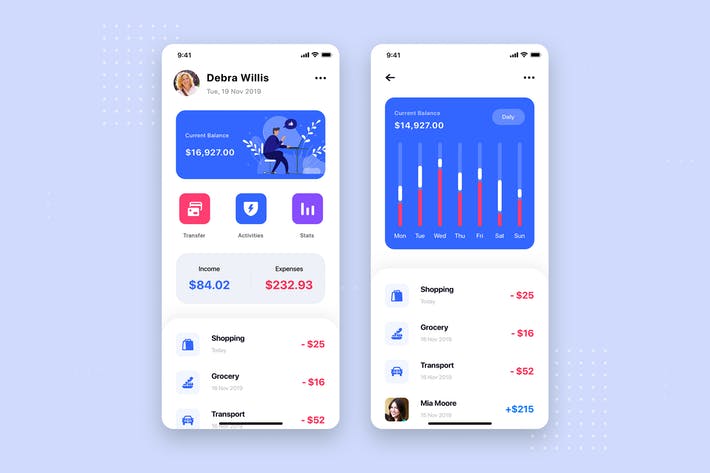 Mobile Banking UI Kit Template