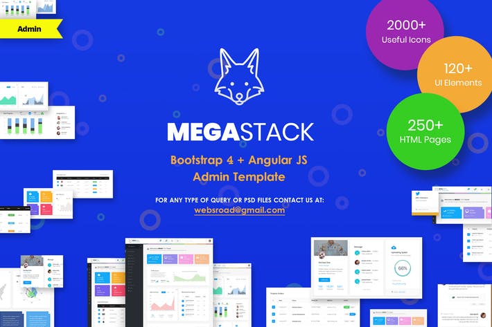 MegaStack - Bootstrap 4 & Angular JS Admin Panel