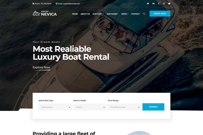 Nevica - Luxury Boats Rental HTML