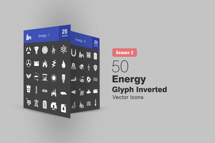 50 Energy Glyph Inverted Icons Season II