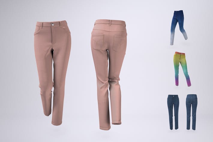Woman's Denim Jeans or Trousers Mock-Up