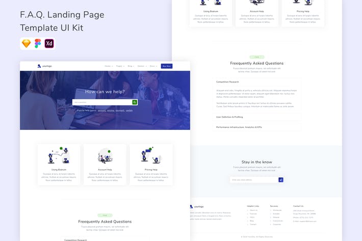 F.A.Q. Landing Page Template UI Kit