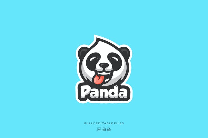 Panda Mascot Cartoon Logo