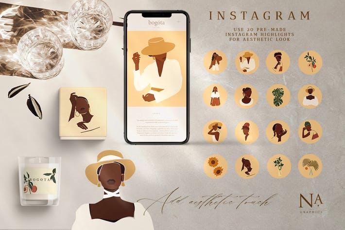 Abstract Woman Instagram Highlight Template