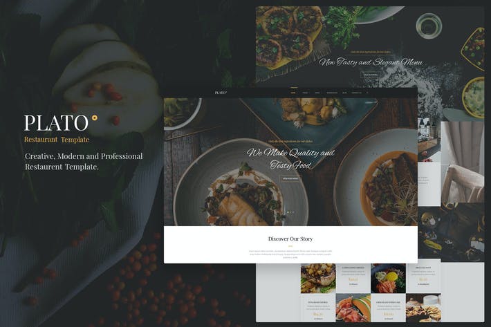 Plato - Restaurant & Food One Page HTML5 Template