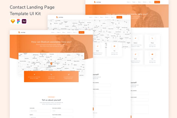 Contact Landing Page Template UI Kit