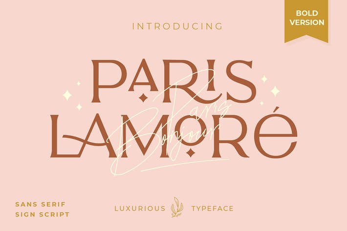Lamore Sans & Script Typeface - Bold Version