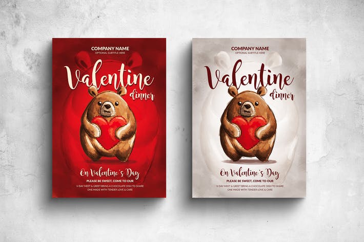 Valentine Invitation Poster & Card - 2 Versions