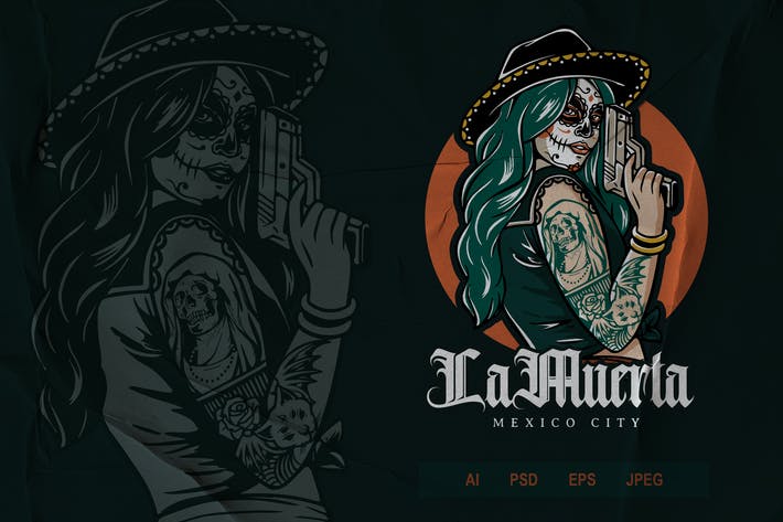 Mexican Girl Logo - Tattoo V1