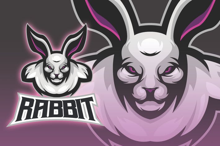 Rabbit Intimidating Stare Pose Esport Logo