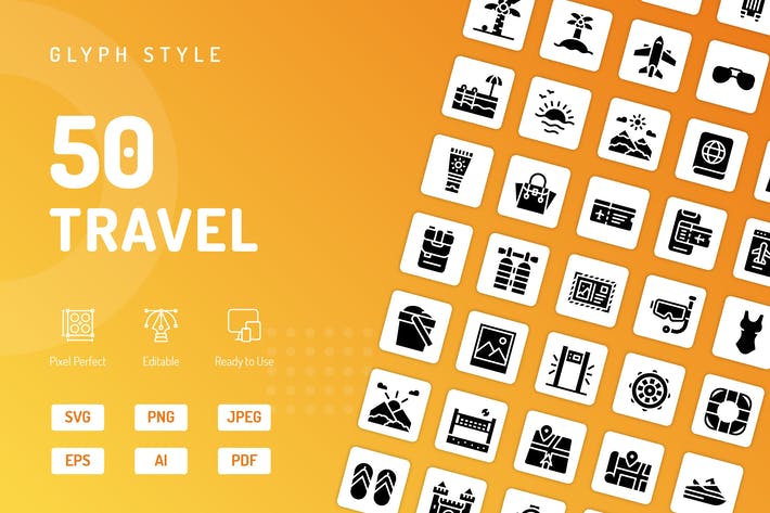 Travel Glyph Icons