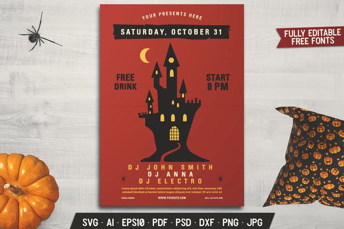 Halloween Music Party Flyer Template