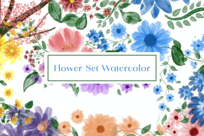 12 Flower Set Watercolor