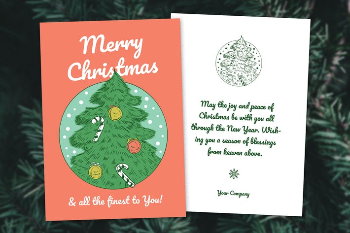 Christmas 2 Sides Greeting Card / Flyer