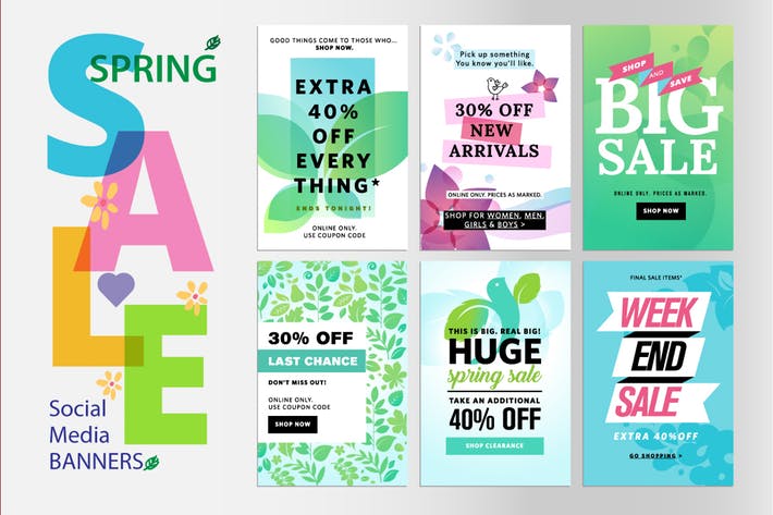 Spring sale banners