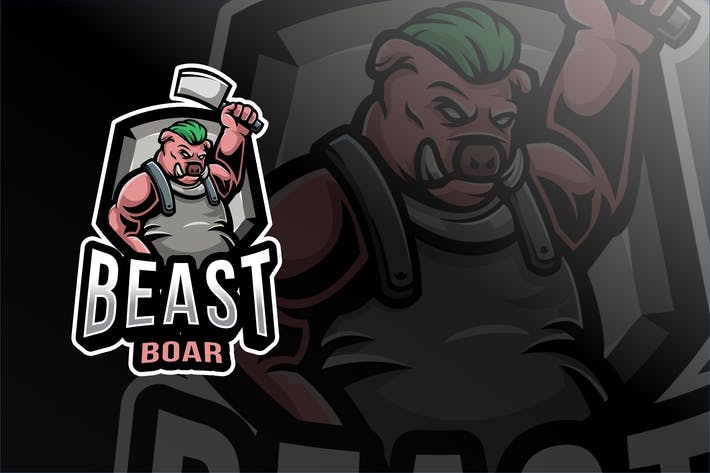 Beast Boar Esport Logo Template