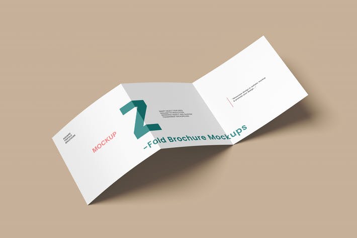 Square Z Fold Brochure Mockups