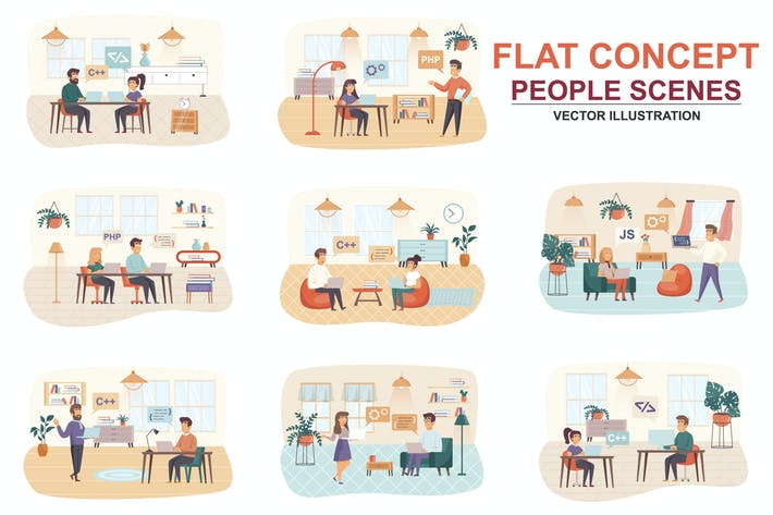 Collection Programming Flat Concept People Scenes