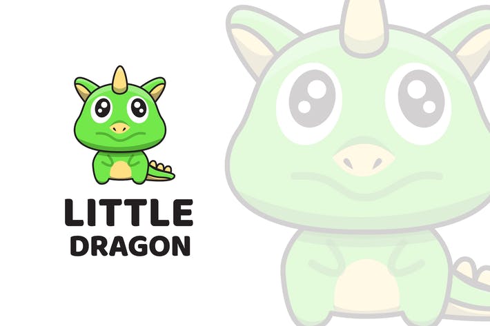 Little Dragon Cute Logo Template