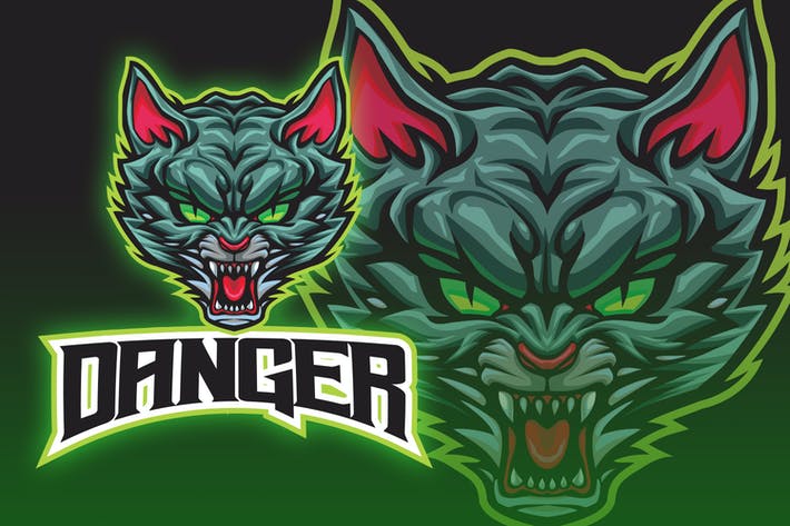 Angry Cat Head Esport Logo