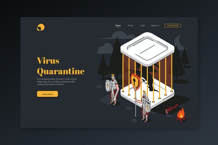 Virus Quarantine - Isometric Landing Page