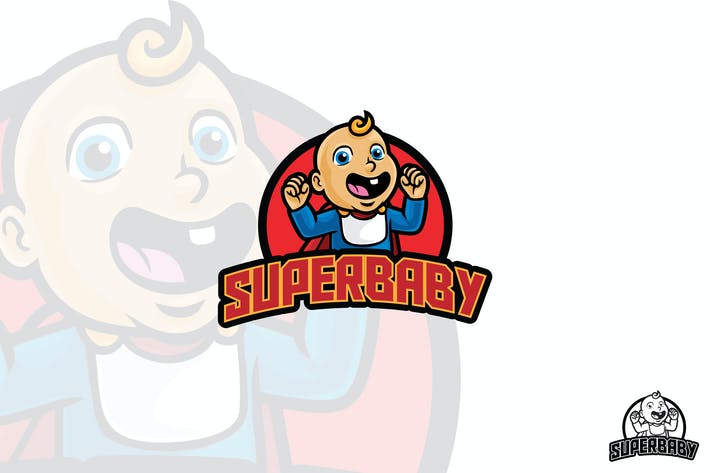 Super Baby Vector Logo Mascot