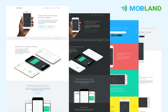 Mobile App Landing Page Templates  Mobland