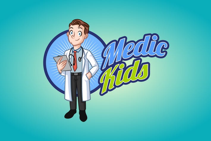 Medic Kids - Doctor Boy Mascot Logo