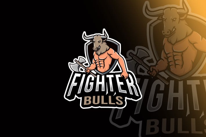 Fighter Bulls Esport Logo Template