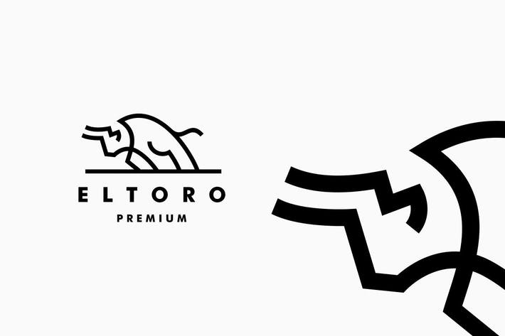 Charging Bull Toro Monoline Logo