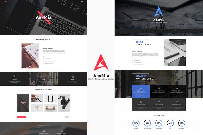 AaxMia - One page Agency and Portfolio Template