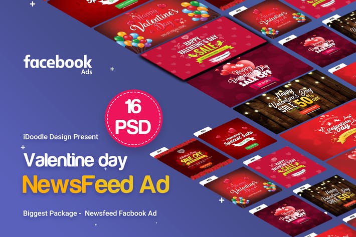 NewsFeed Valentines Day Banners Ad - 16 PSD