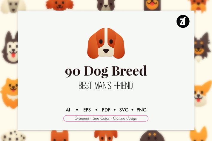 90 Dog breed elements