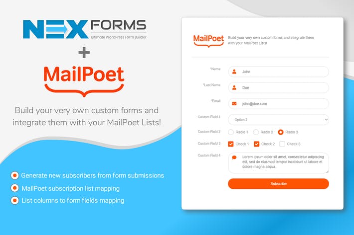 NEX-Forms - MailPoet Add-on