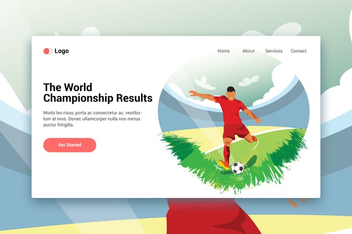 Playing Football web template for Landing page