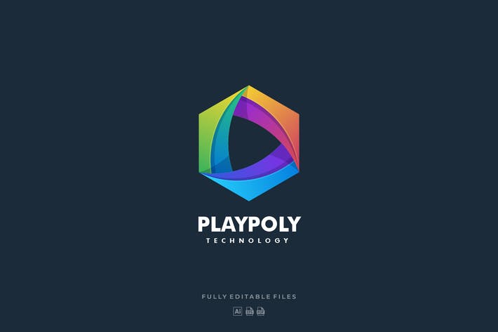 Abstract Hexagon Gradient Colorful Logo
