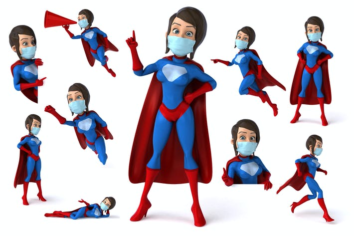 10 fun Super Women with masks !