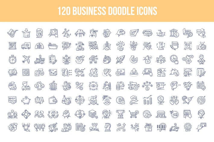 120 Business Doodle Icons